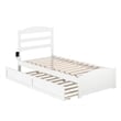 AFI Warren Solid Wood Twin Bed w/ Footboard & Twin Trundle in White
