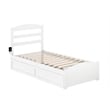 AFI Warren Solid Wood Twin Bed w/ Footboard & Twin Trundle in White