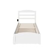 AFI Warren Solid Wood Twin Bed w/ Footboard & Twin Trundle in White
