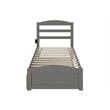 AFI Warren Solid Wood Twin Bed w/ Footboard & Twin Trundle in Gray