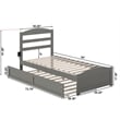 AFI Warren Solid Wood Twin Bed w/ Footboard & Twin Trundle in Gray