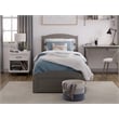 AFI Warren Solid Wood Twin Bed w/ Footboard & Twin Trundle in Gray