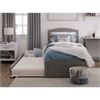 AFI Warren Solid Wood Twin Bed w/ Footboard & Twin Trundle in Gray