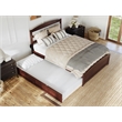 AFI Warren Solid Wood Full Bed w/ Footboard & Twin Trundle in Walnut