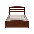 AFI Warren Solid Wood Full Bed w/ Footboard & Twin Trundle in Walnut