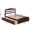 AFI Warren Solid Wood Full Bed w/ Footboard & Twin Trundle in Walnut