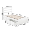 AFI Warren Solid Wood Twin Bed w/ Footboard & 2 Drawers in White