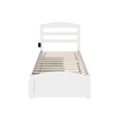 AFI Warren Solid Wood Twin Bed w/ Footboard & 2 Drawers in White