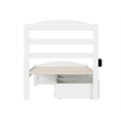 AFI Warren Solid Wood Twin Bed w/ Footboard & 2 Drawers in White
