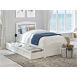 AFI Warren Solid Wood Twin Bed w/ Footboard & 2 Drawers in White