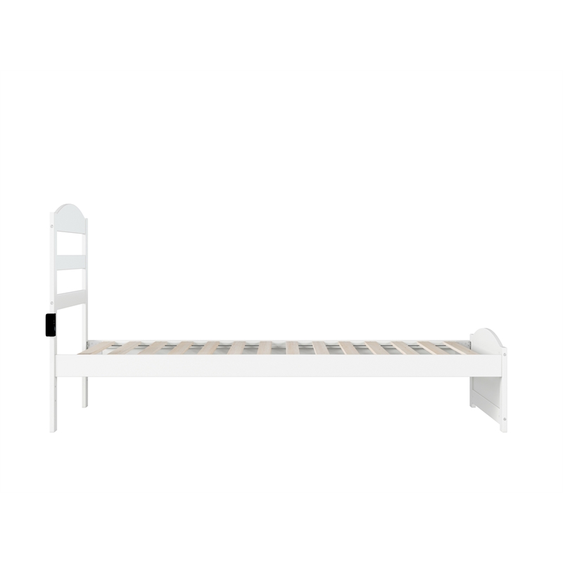 AFI Warren Solid Wood Twin Extra Long Bed w/ Footboard in White