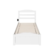 AFI Warren Solid Wood Twin Extra Long Bed w/ Footboard in White