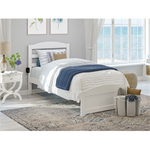 AFI Warren Solid Wood Twin Extra Long Bed w/ Footboard in White