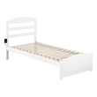 AFI Warren Solid Wood Twin Extra Long Bed w/ Footboard in White