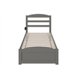 AFI Warren Solid Wood Twin Extra Long Bed w/ Footboard in Gray