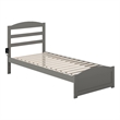 AFI Warren Solid Wood Twin Extra Long Bed w/ Footboard in Gray