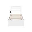AFI Warren Solid Wood Twin Bed with Footboard and USB Charger in White