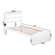 AFI Warren Solid Wood Twin Bed with Footboard and USB Charger in White