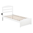 AFI Warren Solid Wood Twin Bed with Footboard and USB Charger in White