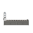 AFI Warren Solid Wood Twin Bed w/ Footboard & 2 Drawers in Gray