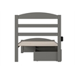 AFI Warren Solid Wood Twin Bed w/ Footboard & 2 Drawers in Gray