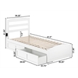 AFI Warren Solid Wood Twin Bed w/ Footboard & Drawers in White