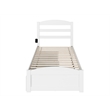 AFI Warren Solid Wood Twin Bed w/ Footboard & Drawers in White