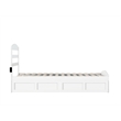 AFI Warren Solid Wood Twin Bed w/ Footboard & Drawers in White
