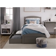 AFI Warren Solid Wood Twin Bed w/ Footboard & 2 Drawers in Gray