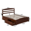 AFI Warren Solid Wood Queen Bed w/ Footboard & 2 Drawers in Walnut