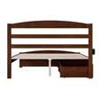 AFI Warren Solid Wood Queen Bed w/ Footboard & 2 Drawers in Walnut