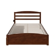AFI Warren Solid Wood Queen Bed w/ Footboard & 2 Drawers in Walnut