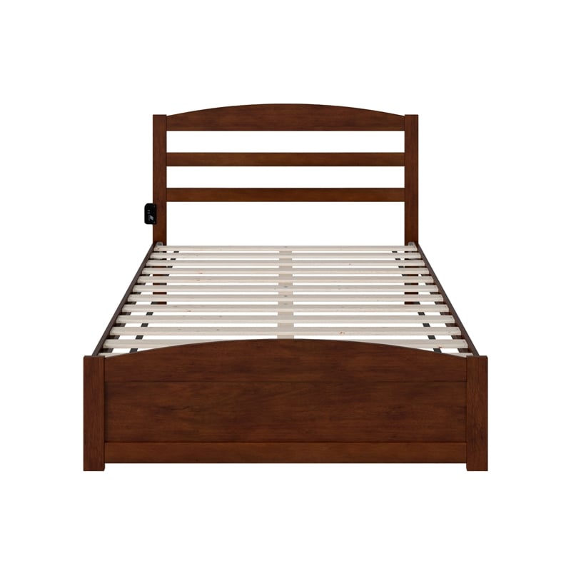 AFI Warren Solid Wood Traditional Full Bed with Footboard in Walnut