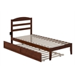 AFI Warren Solid Wood Twin XL Bed w/ Twin XL Trundle in Walnut