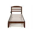 AFI Warren Solid Wood Twin XL Bed w/ Twin XL Trundle in Walnut