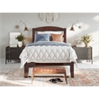 AFI Warren Solid Wood Twin XL Bed w/ Twin XL Trundle in Walnut