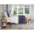 Warren Solid Wood Full Bed with Footboard and USB Charging Station in White