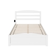 Warren Solid Wood Full Bed with Footboard and USB Charging Station in White