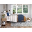 Warren Solid Wood Full Bed with Footboard and USB Charging Station in White
