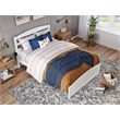 Warren Solid Wood Full Bed with Footboard and USB Charging Station in White