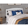 AFI Warren Solid Wood Queen Bed with Footboard and USB Charger in White