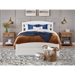 AFI Warren Solid Wood Queen Bed with Footboard and USB Charger in White