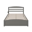 AFI Warren Solid Wood Queen Bed with Footboard and USB Charger in Gray