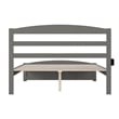 AFI Warren Solid Wood Queen Bed with Footboard and USB Charger in Gray