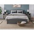 AFI Warren Solid Wood Queen Bed with Footboard and USB Charger in Gray