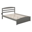 AFI Warren Solid Wood Queen Bed with Footboard and USB Charger in Gray