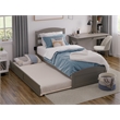 AFI Warren Solid Wood Traditional Twin XL Bed w/ Twin XL Trundle in Gray