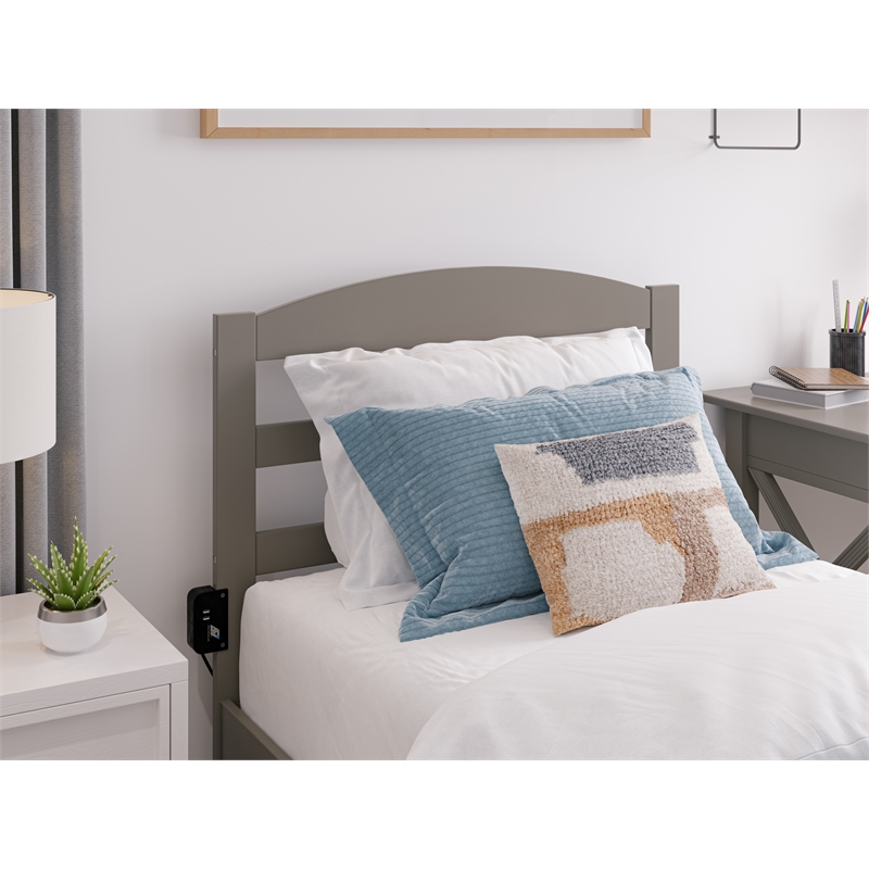 AFI Warren Solid Wood Traditional Twin XL Bed w/ Twin XL Trundle in Gray