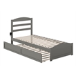 AFI Warren Solid Wood Traditional Twin XL Bed w/ Twin XL Trundle in Gray