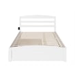 AFI Warren Solid Wood Queen Traditional Bed w/ Twin XL Trundle in White